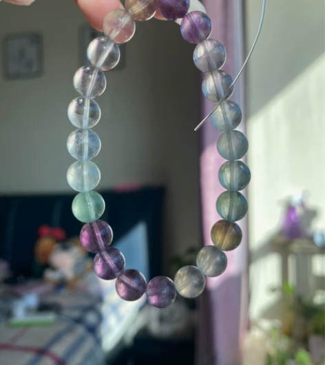 全净体萤石手链手串8咪? 萤石暖宫石，全净...