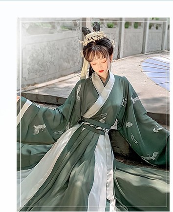 汉旭长安故里汉服女齐腰襦裙晋制交领三件套一...
