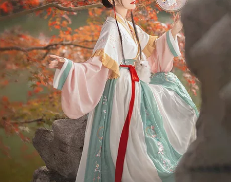 醉雨朵兔莲语汉服女夏季正品原创白菜晋制齐腰...