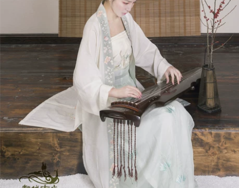 都城南庄传统汉服宋褙子白色绣花上衣茶道服中...