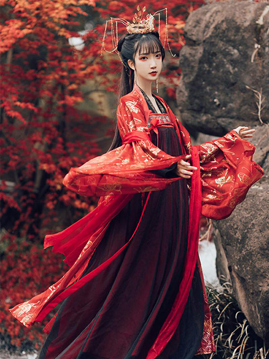 美人妆汉服女 南雅集中国风 学生大袖衫齐胸...