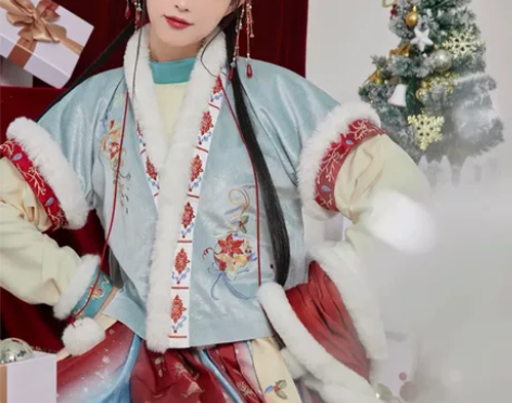 七月夕 丝绒奶盖 唐制绣花短褙子一片式印花...