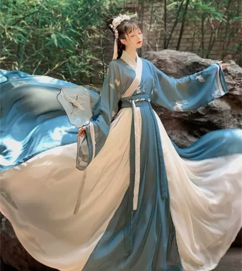 汉旭长安故里汉服女齐腰襦裙晋制交领三件套一...