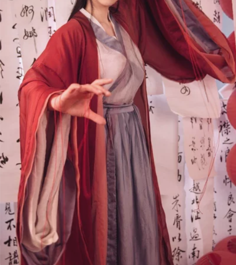 司南阁 红颜 魏晋风传统汉服女幻色雪纺交领...