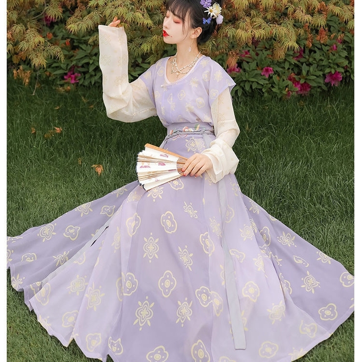 俏佳人原创【初夏】唐制汉服女半臂圆领衫破群...