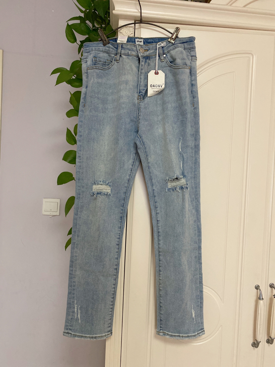 全新包邮OAONV牛仔裤破洞小脚裤29码
