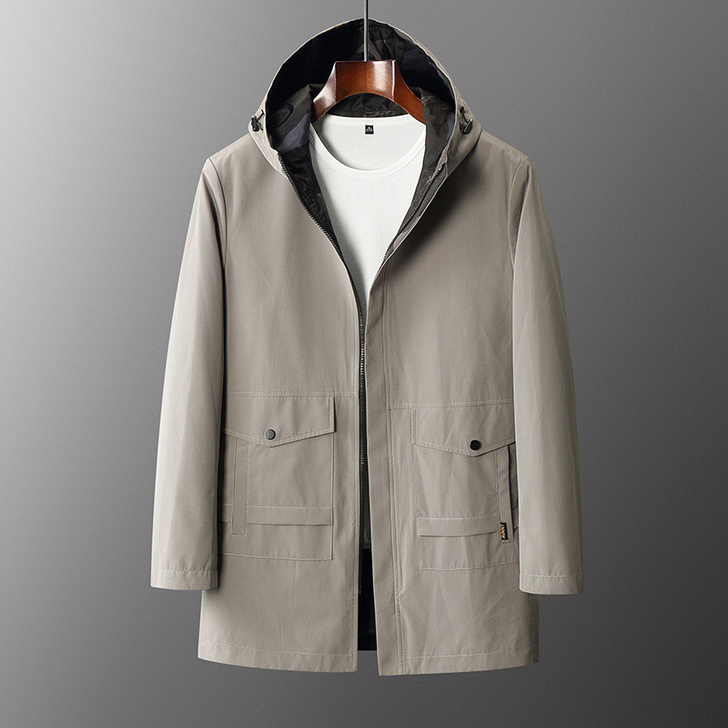 72包邮！海澜之家男装风衣中长款春秋冬连帽...