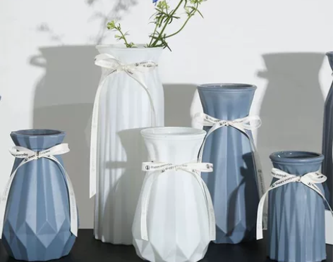 【低价出】磨砂北欧玻璃插花瓶透明干花创意客...