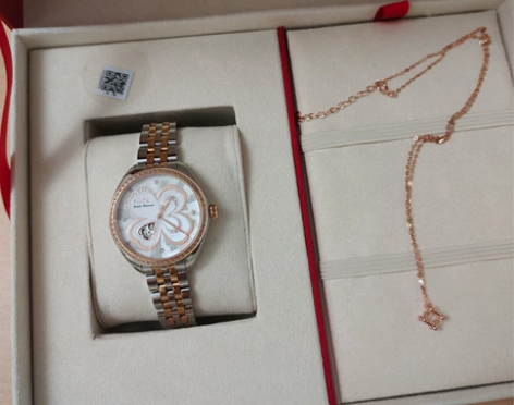 高圆圆同款飞亚达四叶草手表女时尚镂空机械女...