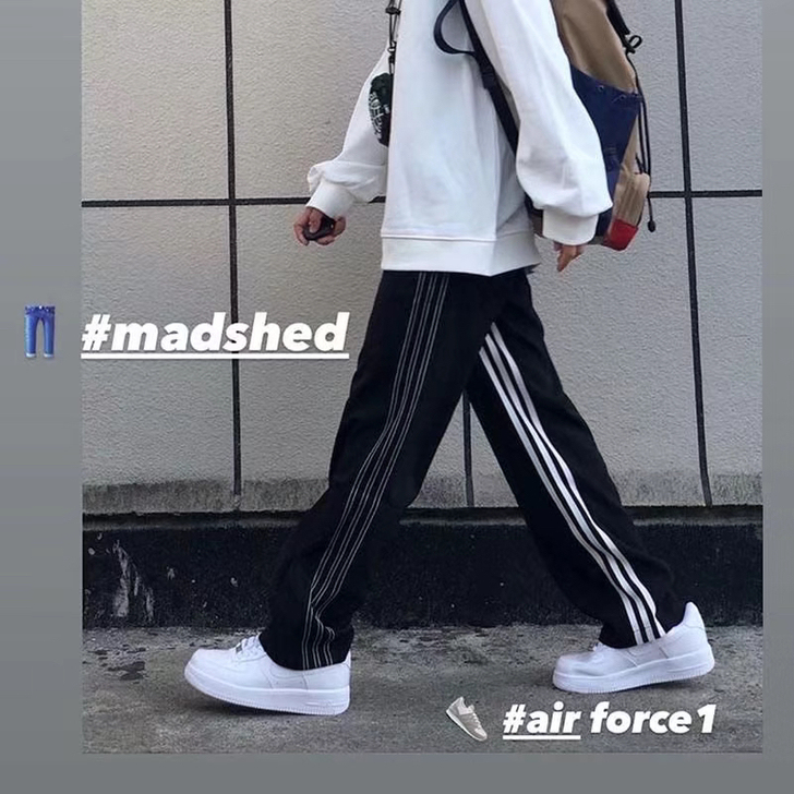 高质量潮牌宽松vibe风垂感百搭黑色直筒裤...