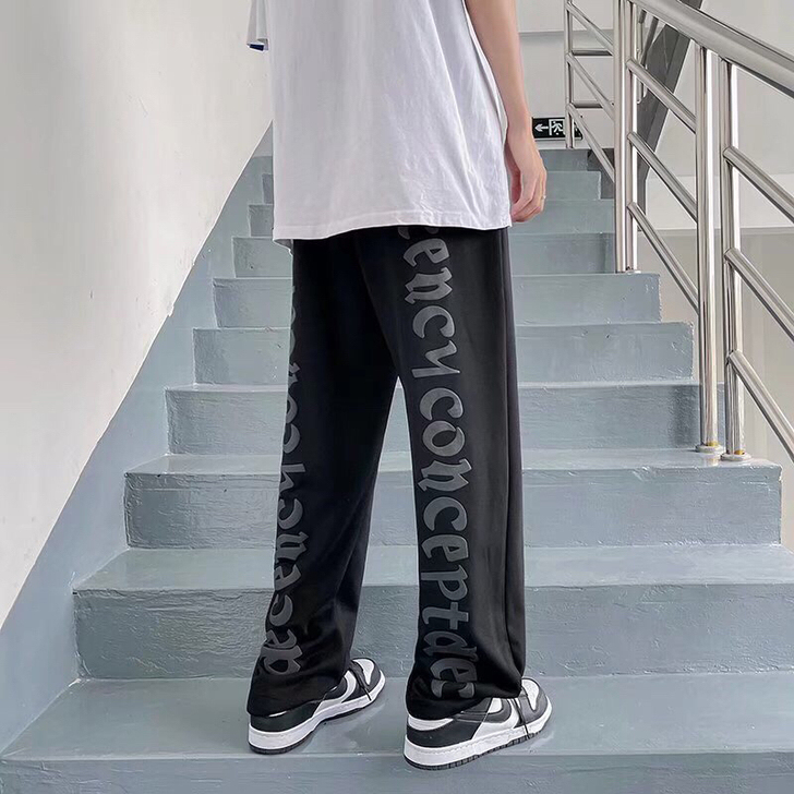 发泡炸街裤男高街ins潮牌垂感阔腿裤男痞帅...