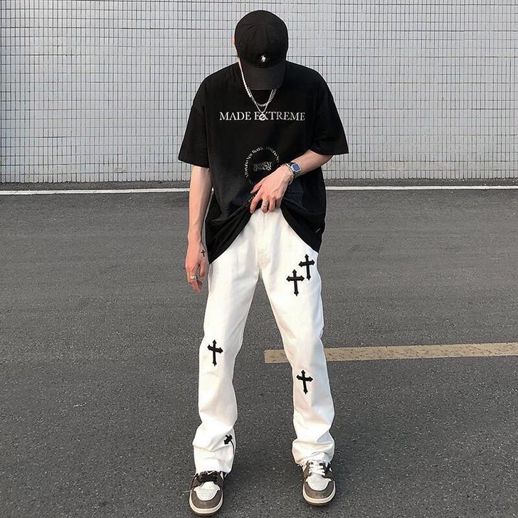 欧美高街宽松休闲vibe风长裤子男ins潮...