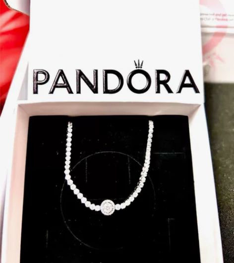 Pandora潘多拉闪光光环网球手链 只夏...