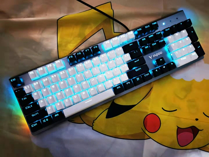 包邮 雷柏V530银轴机械键盘  热插拔光...