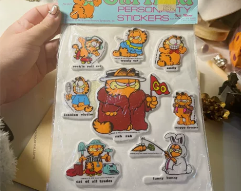 九十年代台湾产 加菲猫泡泡贴纸 整片贴纸长...