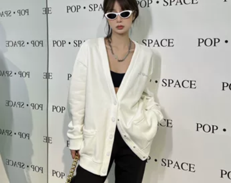 2022新款 小众设计师品牌 单排扣 粉烫...