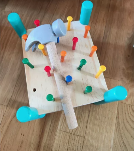 【特价清仓】五色敲打台儿童启蒙早教敲钉子木...