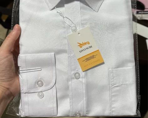 【全新】男士长袖长袖长袖衬衫 纯白带口袋款...