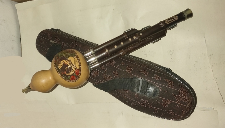 葫芦丝A调，天然葫芦+紫竹，自家孩子的，现...