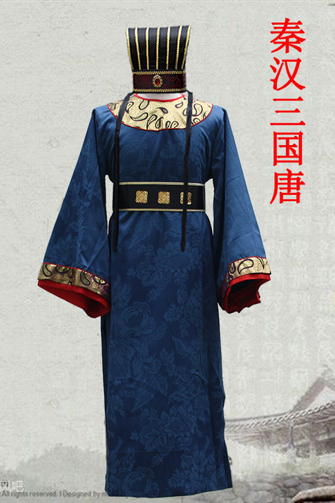 六一儿童演出服装男汉服古代长袍秦汉三国唐宋...