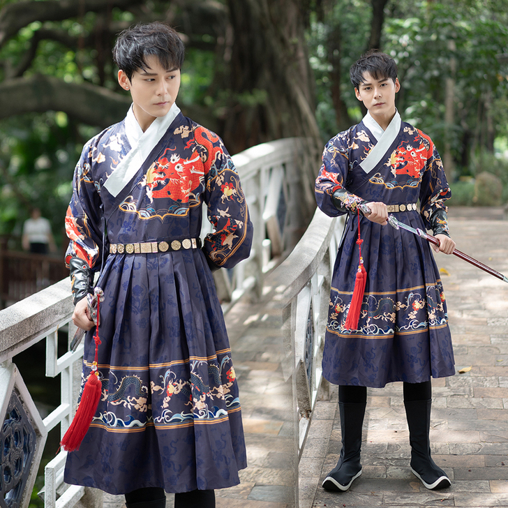 正版原创明制汉服男锦衣卫绣春刀飞鱼服圆领袍...