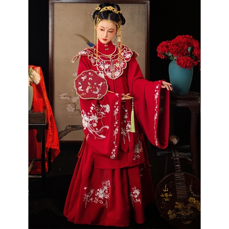 云若欣雨原创【鸾凤】重工刺绣婚嫁秋冬款汉服...