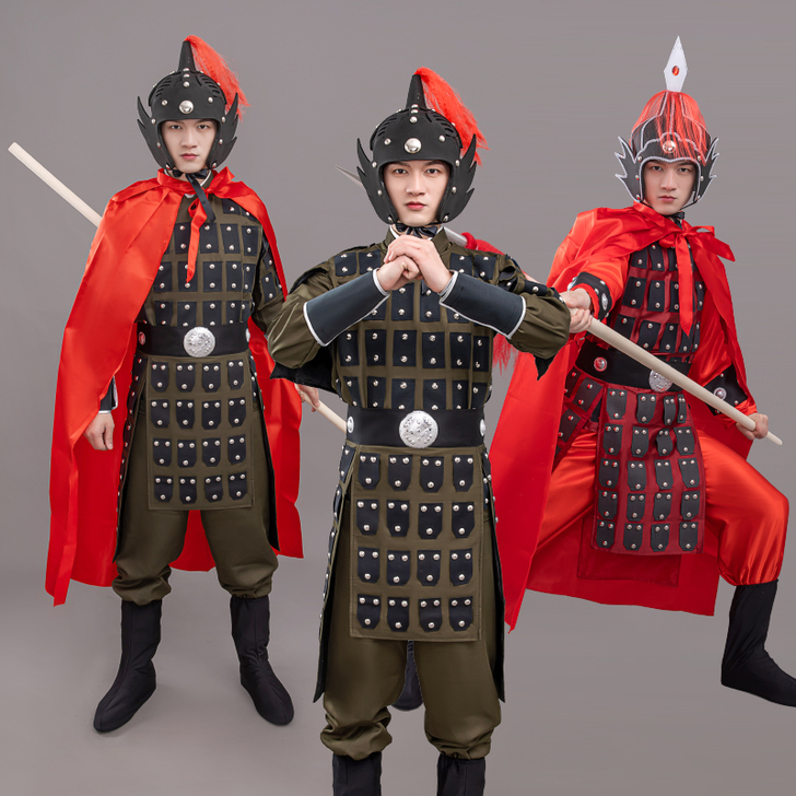 酷弄古代盔甲秦汉将军可穿士兵演出服兵马俑表...