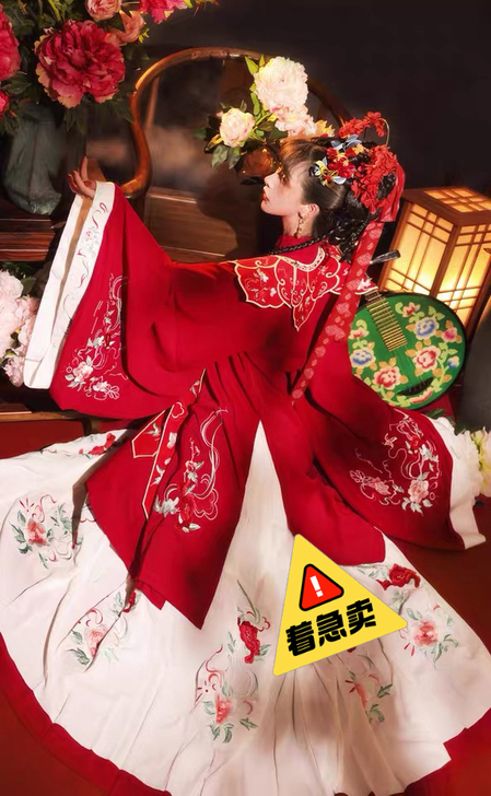 未下水,玉术花嫁玉术原创汉服女花嫁明制汉服...