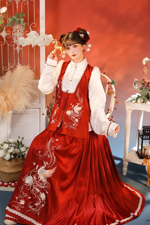 汉服出租 玉术  朝凰创汉服明制袄裙对襟百...