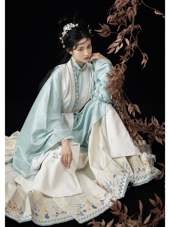 桔屿原创汉服女【楼兰】明制斜襟立领长袄比甲...