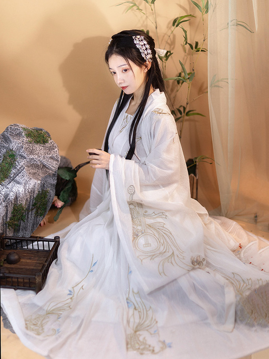 桔屿原创琵琶行汉服女中国风对襟齐腰襦裙重工...