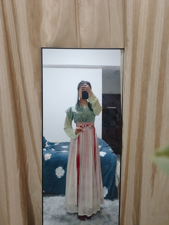 桔屿原创汉服女唐褙子【百媚生】对襟齐腰襦裙...