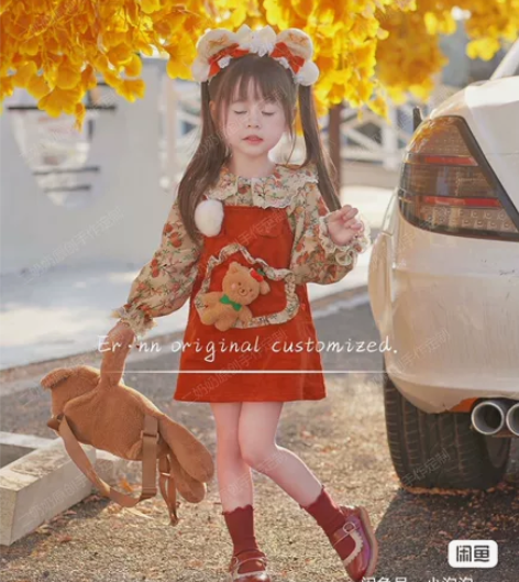 二奶奶小熊背带裙 内搭?裙子?裤子 100...