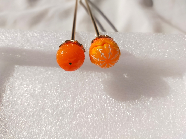 小橘子发簪，现货，如图