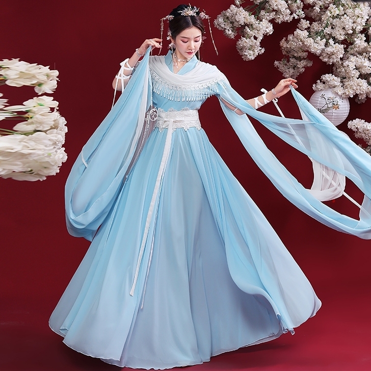 原创古装汉服女中国风飘逸古风合唱团学生古典...