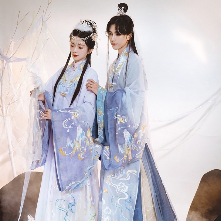 流烟昔冷，流云暮，情侣汉服，S码，全新仅试...
