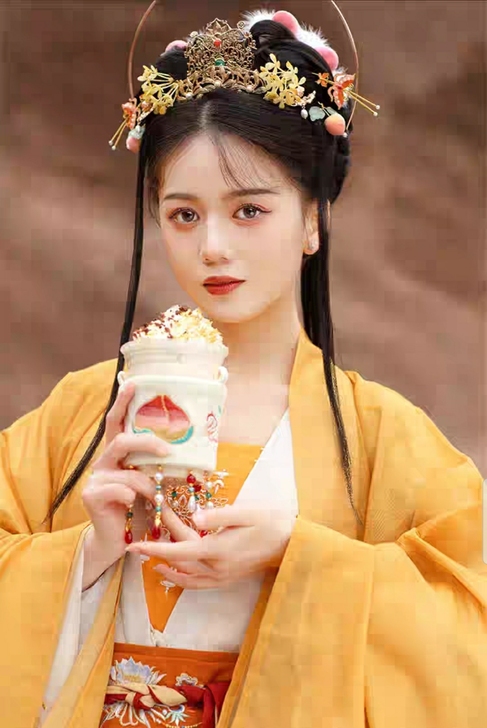 【敦煌飞天】花朝记汉服 刺绣桃子珠链秋冬斜...