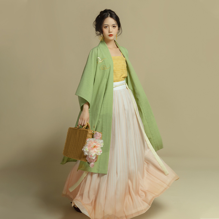 【未施粉墨柠】花朝记汉服仿长干寺对襟衫吊带...