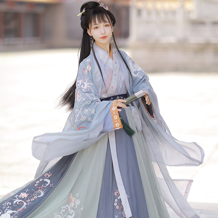 出社麟星瑶晋制汉服女原创正品魏晋中国风交领...