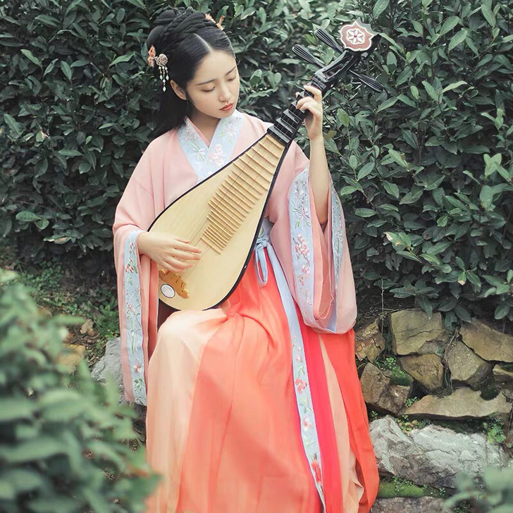 钟灵记花玥瑶晋襦交领大袖齐腰襦裙汉服交嵛裙