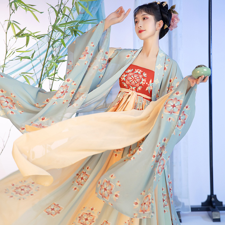 【划算价】柒邑原创诃子裙【天青色】中国风唐...