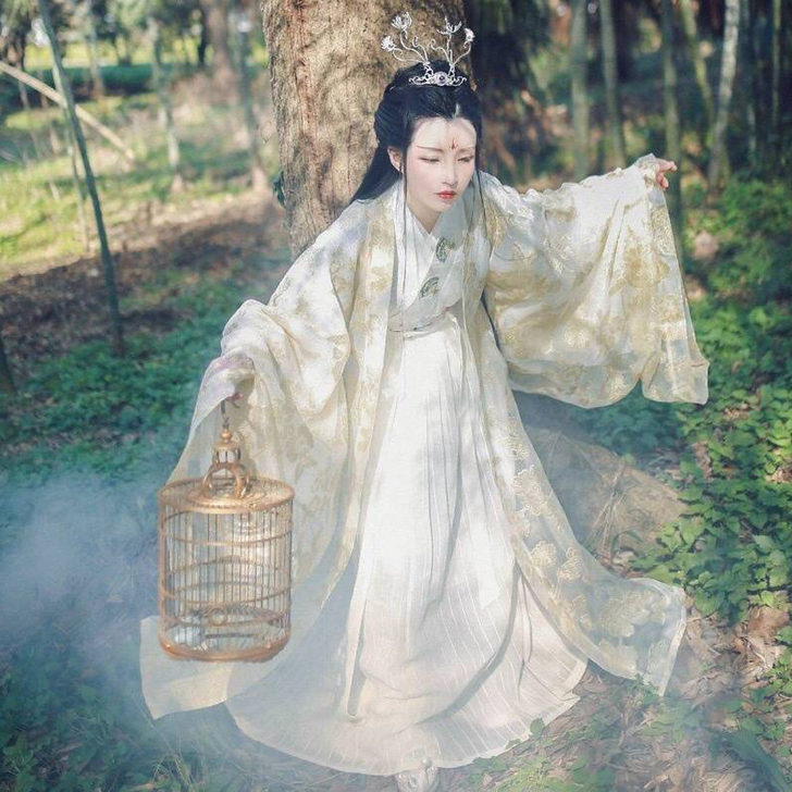 现货司南阁 毕方传统汉服女绣花刺绣织金烫金...