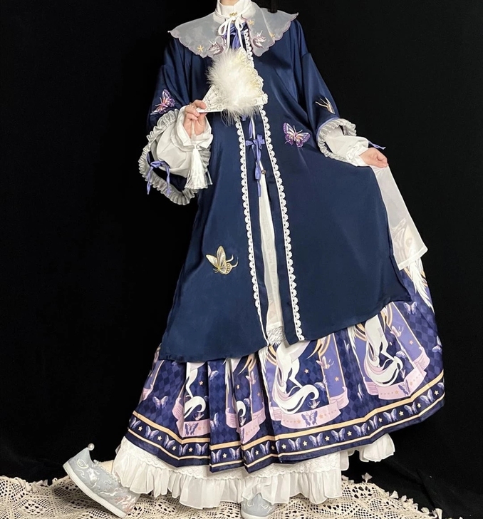 出 汉衣冠华独角兽原创汉服女改良明制对襟长...