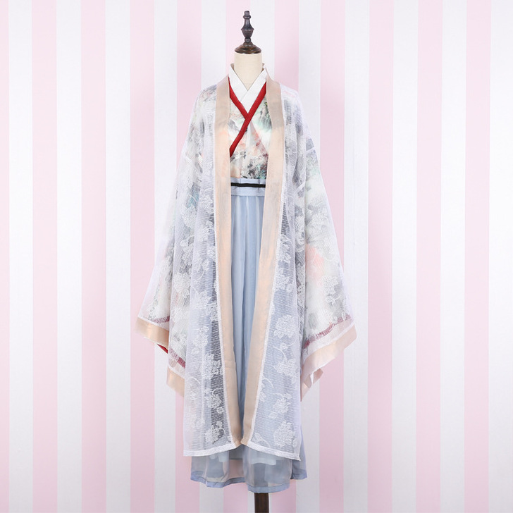 司 阁 复刻上宫中式民族大袖衫交领齐腰襦裙...