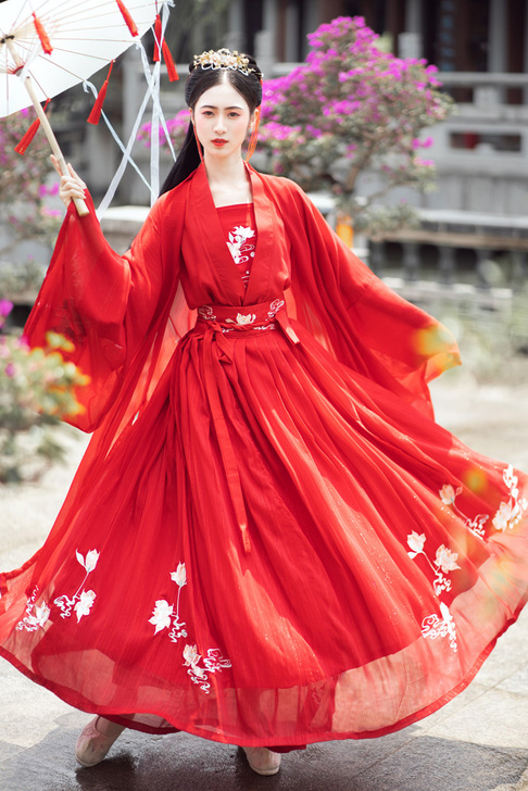 汉服民族装舞台装,拍照穿了一次。