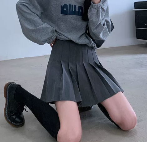 2021年秋冬季高腰显瘦短裙子女a字裙半身...