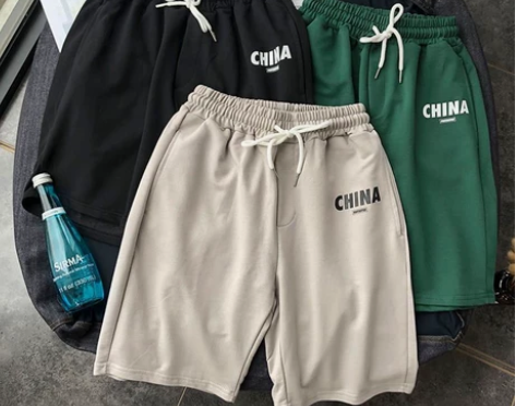 夏季薄款运动休闲短裤男宽松直筒五分裤男潮牌...