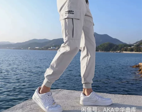 工装裤男宽松运动速干夏季薄款潮牌韩版潮流束...