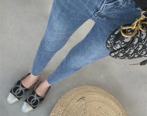 不负众望！修身显瘦高腰弹力九分裤洋气蓝色弹...