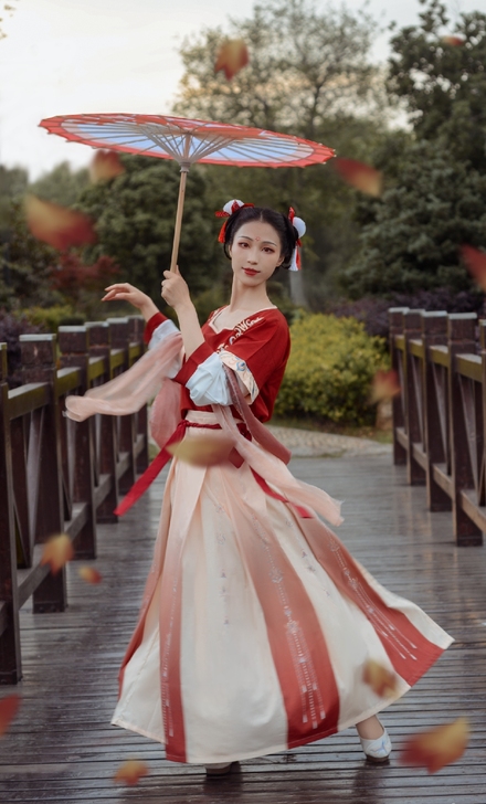 珍缕汉服女正品原创千禧寻坦领三件套一片式齐...